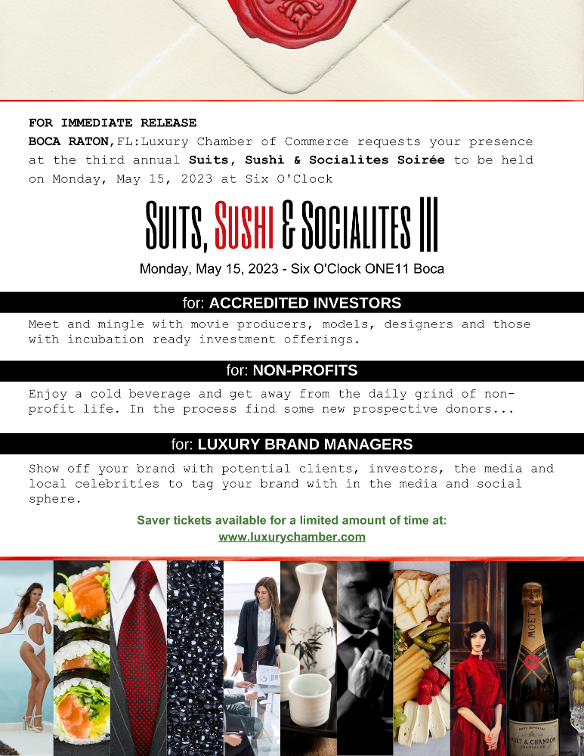 Suits, Sushi and Socialites May 15, 2023